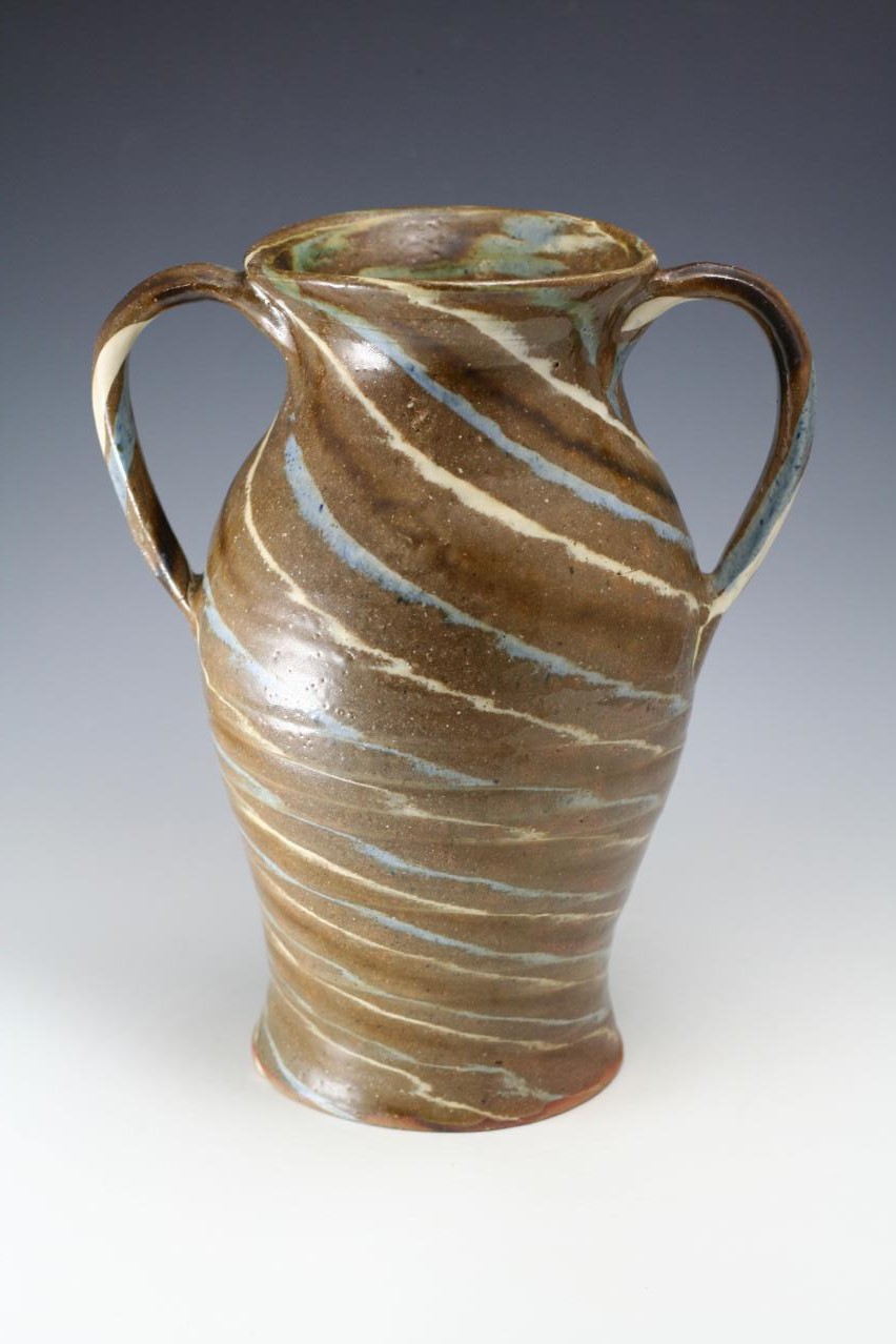 joe reinhardt pottery swirl vase nc
