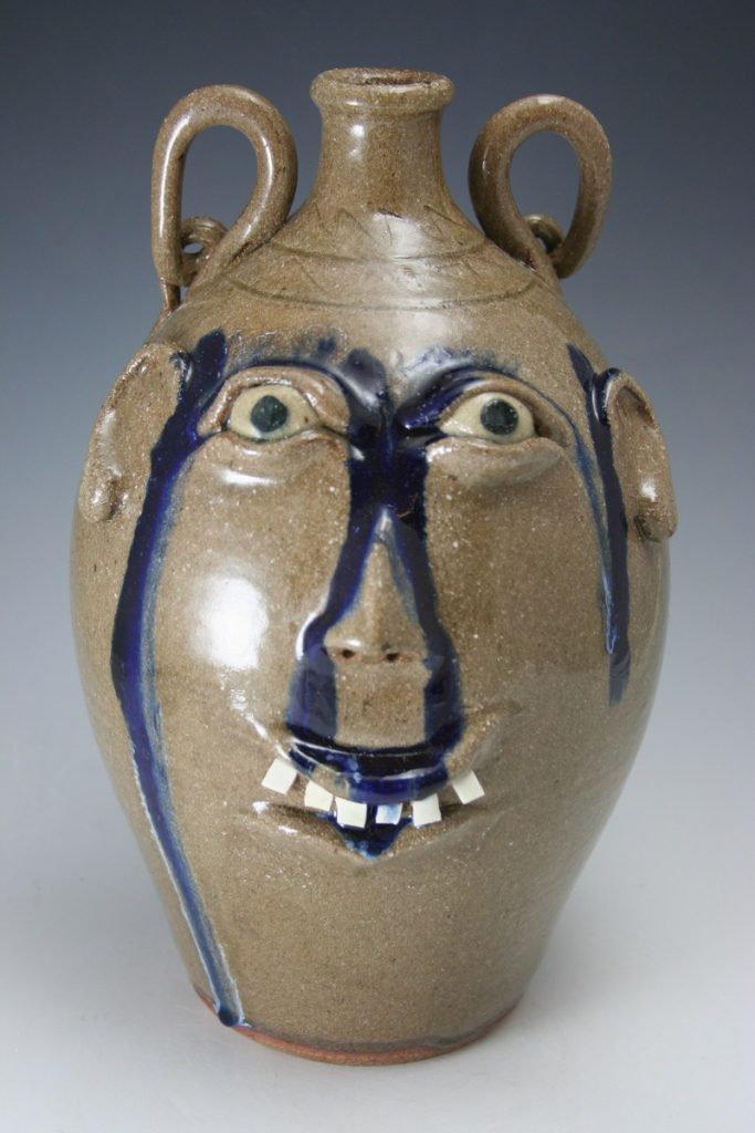 Dwayne Craig Pottery Face Jug NC - NC Pottery