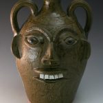 Walter Fleming Pottery 2 Handle Face Jug Catawba Valley NC