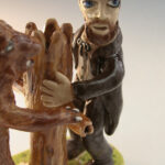 Stacy Lambert Bear and Man Hugging Tree Figural