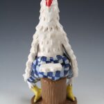 Stacy Lambert Rooster Figural NC Folk Pottery